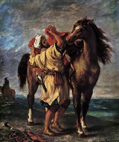 Eugene Delacroix Marocan and his Horse France oil painting art